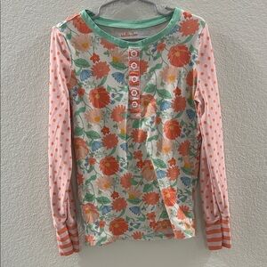 Matilda Jane Girls Long Sleeve Shirt with Whimsical Mixed Patterns